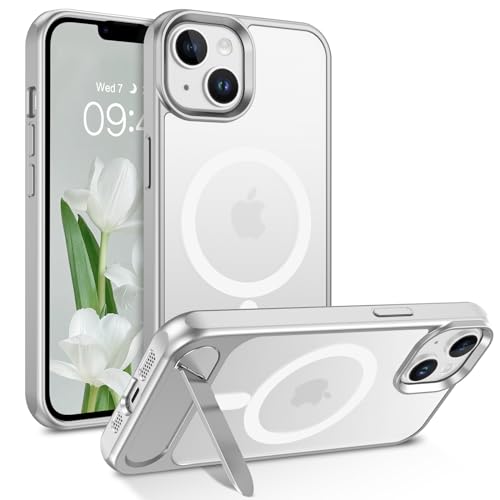 Coque magnétique iPhone 15 Plus support pliable béquille invisible mince