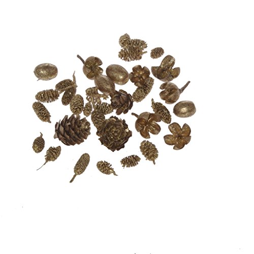 Deko Zapfenmix Gold mit Glitter - Weihnachtsdeko - Adventskranz -...