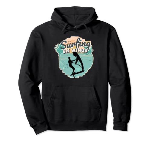 Wing Foiling Surfer Foiler zum Surfen, Retro-Vintage-Surfer Pullover Hoodie