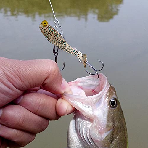 Funzahn Fishing Soft Plastic Lures Swimbaits Jerkbaits Shad Paddle Tail Baits For Bass Crappie Trout Pike Walleye Lake Saltwater Freshwater Lake Kit #TOP5