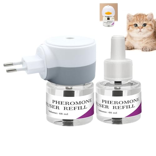 Difusor calmante para Gatos – el estrés, difusor de feromonas Seguro | Calmante para Gatitos y Gatos de apartamento, Ayuda con la ansiedad, la aclimatación, Viajes, visitas al Veterinario y más