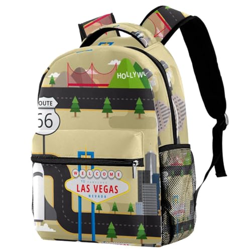 Sac à dos d'école carte des États-Unis sac de voyage décontracté 29.4x20x40cm