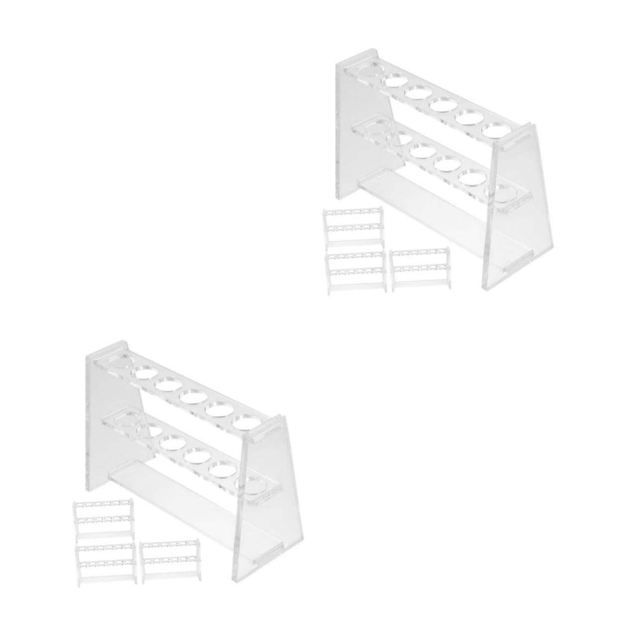ABOOFAN 8 Pezzi Supporto per Provette Trasparente con Porta Provette per Laboratorio Facile da Pulire e Stabile per Esperimenti Chimica e Biologia