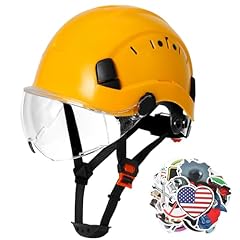 Yellow hard hat with Clear Visor