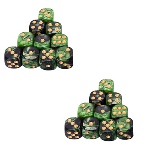 Gatuida Dados Acrílicos de 16 MM Set de 25 Piezas Verde y Negro Dados de Mesa Redondeados para Juegos de Fiesta y Entretenimiento Accesorios para Juegos de Mesa y Reuniones Familiares