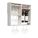 Rangement fonctionnel : peut contenir 2 bouteilles de vin standard (750 ml) et le support peut contenir un total de 8 verres à vin à pied.