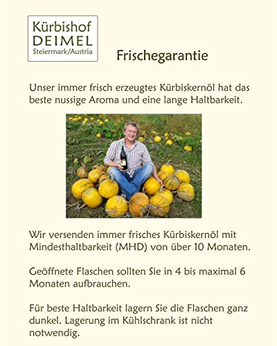 Kürbishof DEIMEL - Voordelig set - Originele Stiermarkse pompoenzaadolie BGA uit Oostenrijk - Met garantie van oorsprong - Rechtstreeks van de producent - Jaarlijkse prijs (3 x 1000 ml) - Image 4