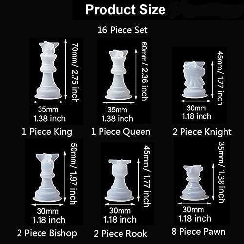1 Set Chess Silicone Mold for Resin Epoxy Casting,Crystal Chess Piece Molds and Board DIY Kit,Jewelry/Birthday Gift Art Supplies, Craft Molds for Resin Crafts