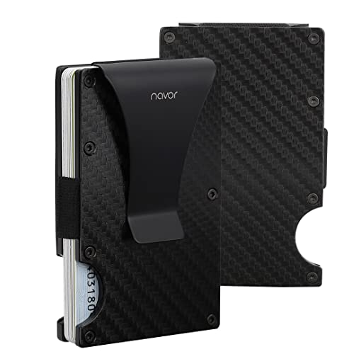 navor Aluminum Minimalist RFID Blocking Wallet Unisex Money Clip Credit Card Holder Men & Women