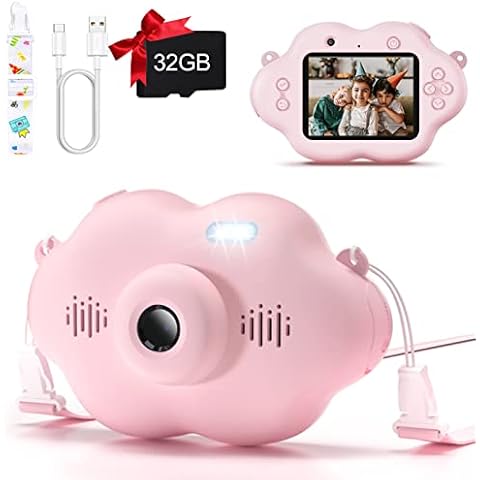 Selvim Kids Digital Camera, 25MP 1080P Children Selfie Camera, Video Camcorder for 3-12 Year Old Girls Boys, Toddler Camera with 32GB SD Card & 2.4 Inch Screen - Idea Birthday for kids Cover