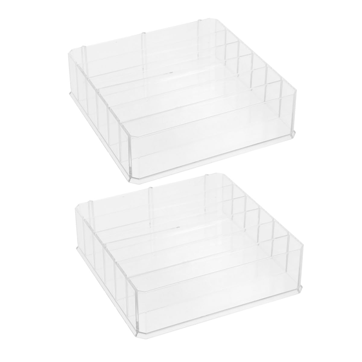 Plateau à espèces MERRYHAPY en acrylique transparent avec boîte de rangement multi-grilles x2