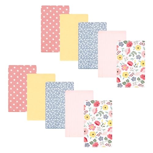 Image of Hudson Baby Unisex Baby Cotton Poly Flannel Burp Cloths, Modern Botanical 10 Pack, One Size