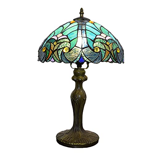 CAPXXIN Lampada da Tavolo Tiffany da 12 Pollici Lampada da Tavolo in Vetro colorato in Stile Barocco Lampada da Lettura per Illuminazione Decorativa del Soggiorno della Camera da Letto Needed