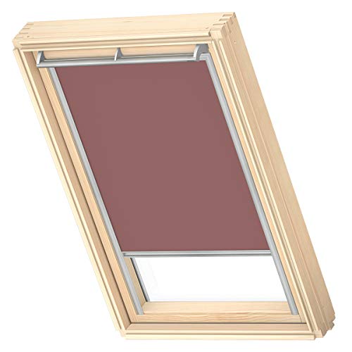 VELUX Original Dachfenster Verdunkelungsrollo für M04 / 304 / 1 / MK34, Rosenholz, mit Grauer Führungsschiene