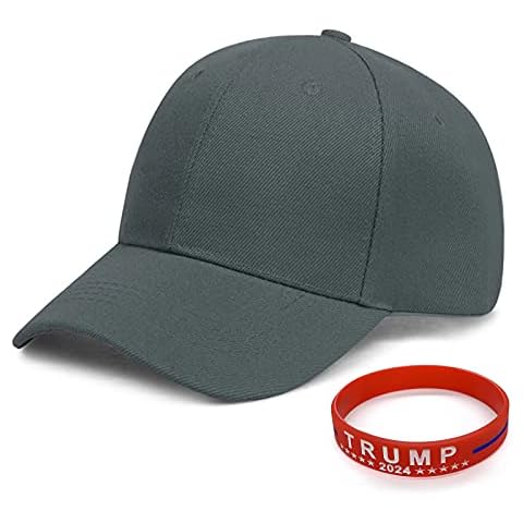Sumyer Unisex Baseball Cap Adjustable Sports Running Hat Blank Plain Baseball Caps Low Profile Classic Polo Hat for Women Men(Dark Green), Grey, L Cover