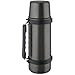 Isosteel VA-9553QAT - Thermos in Acciaio Inox 18/8 da 1 l, Sistema di versamento Quickstop Utilizzabile con Una Sola Mano, con Bicchiere e Impugnatura, Colore Titanio