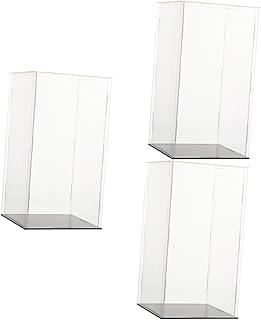 Abaodam 3 Peças Caixa De Exibição De Vidro Acrílico Armário De Exibição Figura Vitrine De Vidro Tiro Rack De Exibição Transparente Suporte De Exibição Cubo Organizador Suporte Bebê Rock