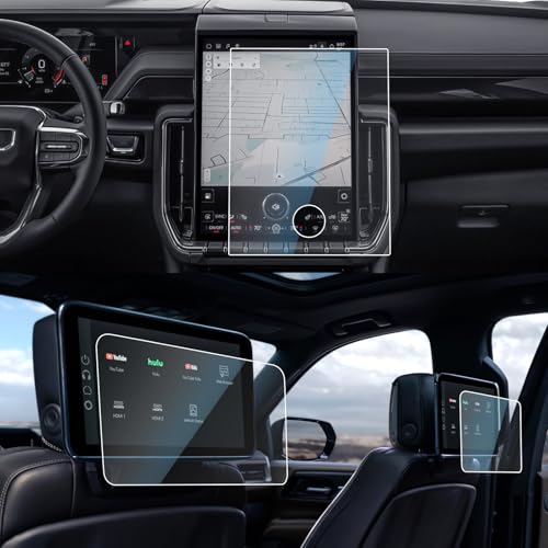 Image of CDEFG UPGRADED 3Pcs for 2025 2026 GMC Yukon Screen Protector 16.8-Inch, Tempered Glass for 2025 2026 GMC Yukon Accessories HD Anti Fingerprints 12.6-Inch Rear-Seat Dual Display Screen Cover
