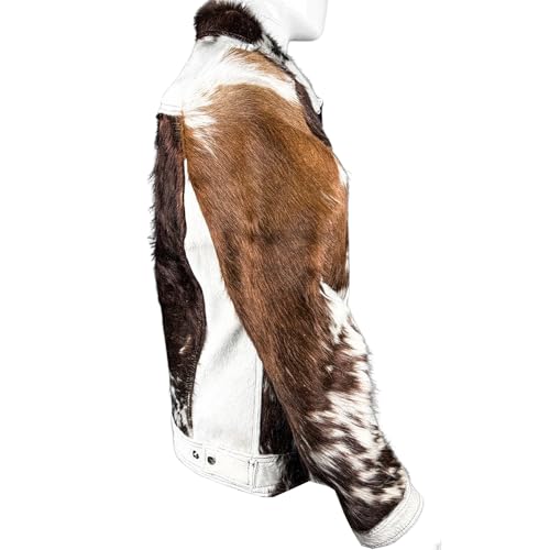 Men Genuine Cowhide Fur Jacket Hair On Hide Biker Trucket Leather Jacket Natural Cow Skin Vintage Coat3