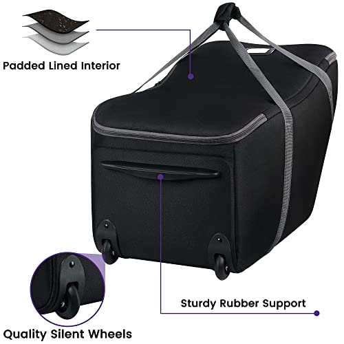 Sctel Car Seat Travel Bag For Airplane Fits Chicco Keyfit 30, Uppababy Mesa, Nuna Pipa, Padded Car Seat Bag With Wheels, Infant Gate Check Bag With Side Pocket, Protective Feet, Adjustable Handle #TOP4