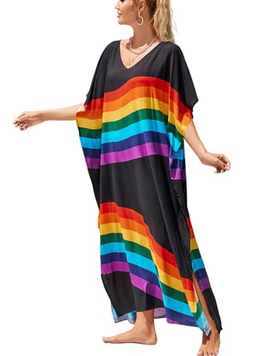 Image of Kaftan Dresses for Women Plus Size Bathing Suit Cover up Caftan Maxi Beach Dresses