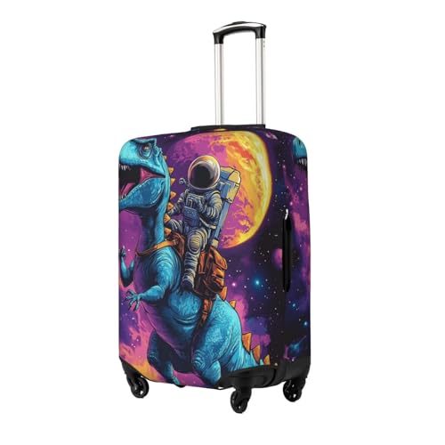 Dinosaur Astronaut Print Travel Luggage Cover Elastic Baggage Protector Fits 22-24 Inch Luggage2