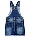 KIDSCOOL SPACE Girls Shorts, Baby Little Girls Stretchy Denim Shortalls, Deep Blue,9-12 Months