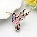 DUOWEI Cute Enamel Hummingbird Bird Brooch Pins for Women Fashion (Purple)
