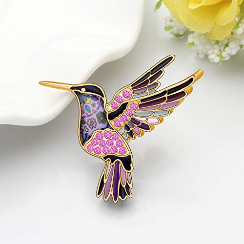 Image of DUOWEI Cute Enamel Hummingbird Bird Brooch Pins for Women Fashion