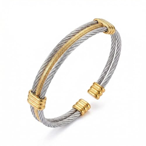 Pulsera de acero inoxidable para hombre estilo industrial moderno miniatura 1