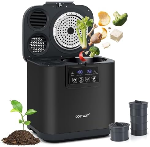COSTWAY 4L Electric Composter for Kitchen, Smart Waste Dispenser ...