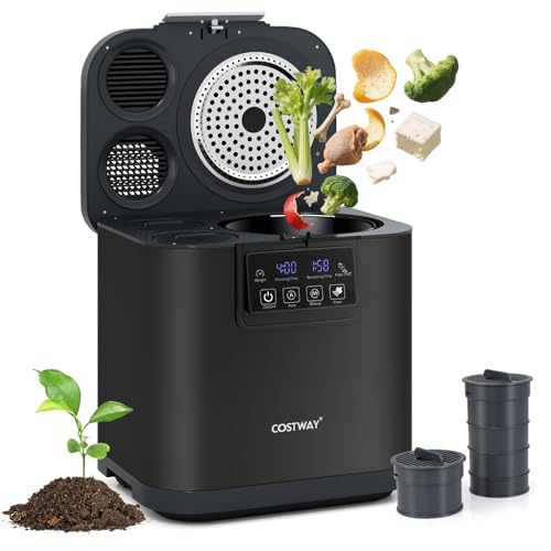 COSTWAY 4L Electric Composter for Kitchen, Smart Waste Dispenser Countertop