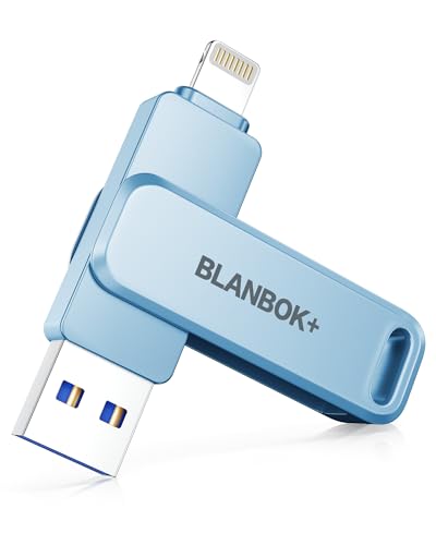 Image of MFi Certified 512GB Flash Drive for iPhone Photo Stick, USB Memory Stick iPhone Flash Drive for Photos Videos, High Speed External Storage USB Stick Thumb Drive for iPhone /iPad /Android /PC(Sky Blue)