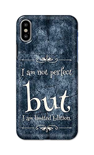 Image of Printed Hard Back Cover Case for Apple iPhone X | iPhone 10 | iPhone Xs | iPhone 10s Back Cover (I Am Not Perfect I Am Limited Edition) -1803