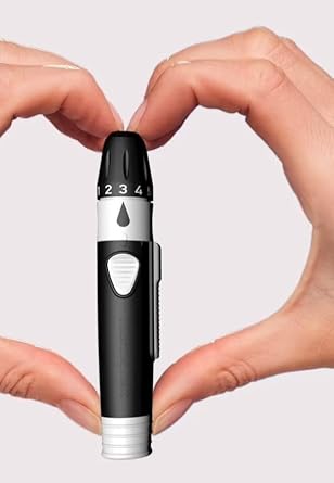 Lancing Device with Lancet Ejector, 5 Adjustable Depth Settings
