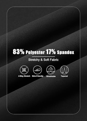Libin Women's Joggers Pants 4-Way Stretch 7/8 Golf Pants, Black,XS - 5