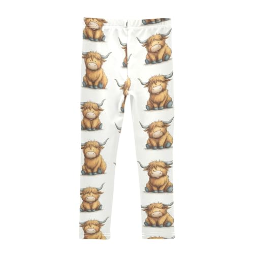 Girls Leggings Highland Cows Cute Soft Toddler Leggings for Girls Kids Pants Size 4T-10T2