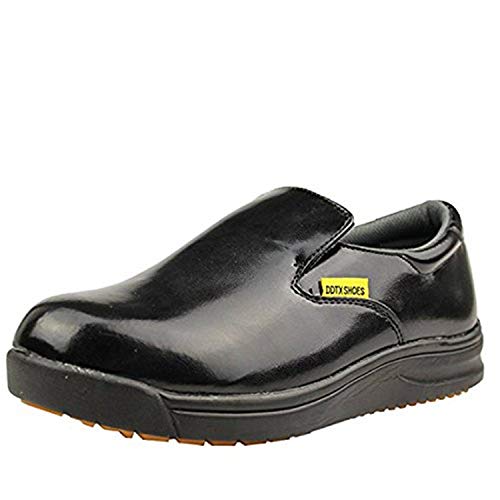 DDTX Men's Slip and Oil Resistant Slip-on Work Shoes Black (12)