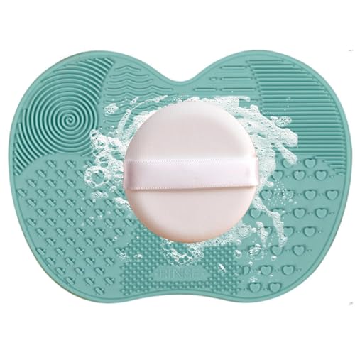 化粧ブラシスクラバーマット、化粧ブラシクリーニングパッド - 化粧ブラシ クリーナー パッドソフトシリコンメイクブラシクリーニングパッド,ルースパウダーブラシ、アイブロウブラシ用のディープクリーニング用化粧ブラシスクラバー