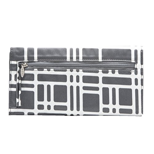 Big Skinny Women's RFID Blocking Slimvelope Tri-Fold Checkbook with Purple Interior, Holds Up to 40 Cards, Graphite Cobble2