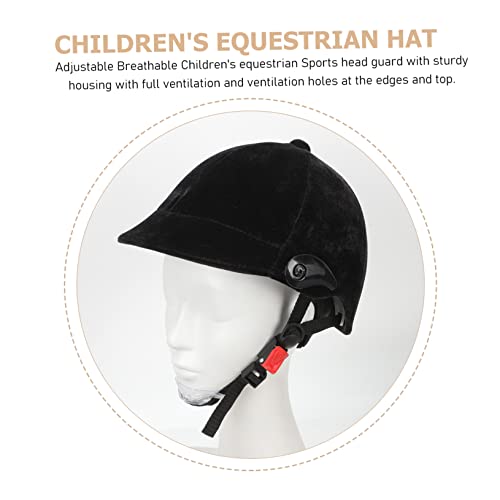 Casco protector ecuestre de polipropileno negro para montar a caballo 2