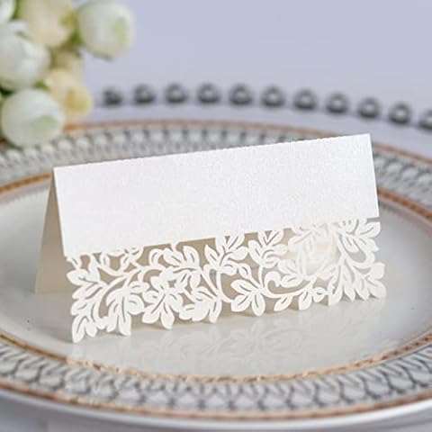 50pcs Name Cards Table Place Cards Romance Flowers Tent Cards Vintage for Weddings Party Favor Birthday Christmas Place Cards Cover