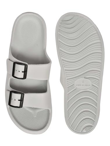Image of HEALTH FIT Extra Soft Premium Classic Cushion Sliders /Slippers with Adjustable Buckle Strap & Light Weight Anti-SkidWaterproof Flip Flops for Men's HF150