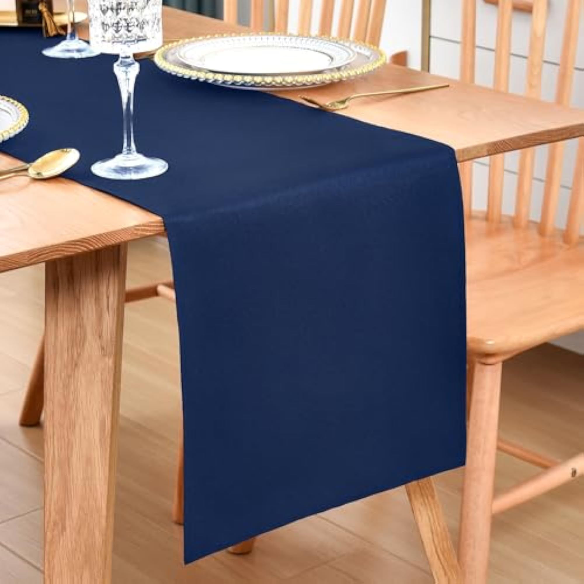 Farmhouse Navy Blue Table Runner, Stylish Dining Table Decor
