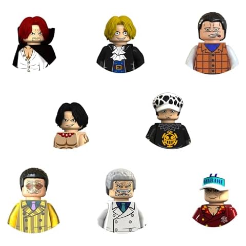 YJacuing 8PCS/Set 1.8" Anime Mini Action Figures Building Blocks, Miniature Figurines Toys Cake Toppers (OP II) Cover