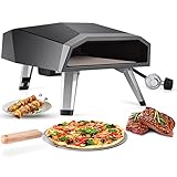 HOPERAN 12' Portable Gas Pizza Oven Outdoor - Propane Pizza Ovens for Outside with Pizza Stone for Oven,Pizza Cutter,Slicer Knife,Outdoor Pizza Oven Baked Grill,Ovens for Camping Home Kitchen Cooking