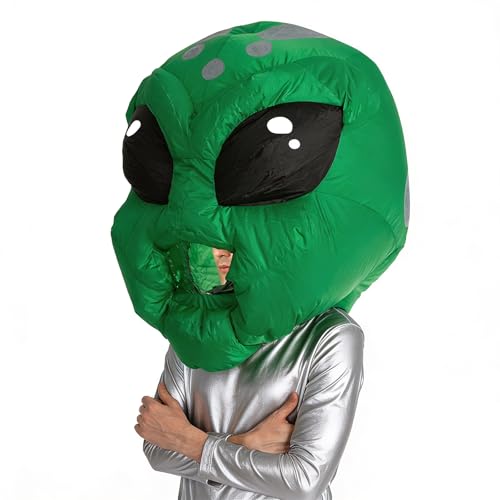 Aniler Inflatable Alien Mask for Adults Funny Halloween Cosplay Party Props