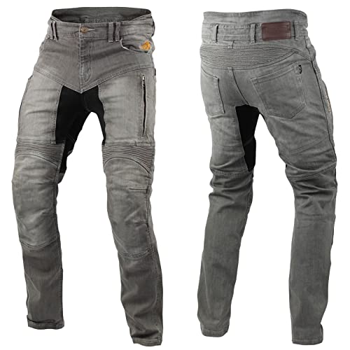 Trilobite Parado Pantalones de Moto Regular Fit, Vaqueros de Moto para Mujer, Protectores de Rodillas y Cadera, Gris, Largos, 26
