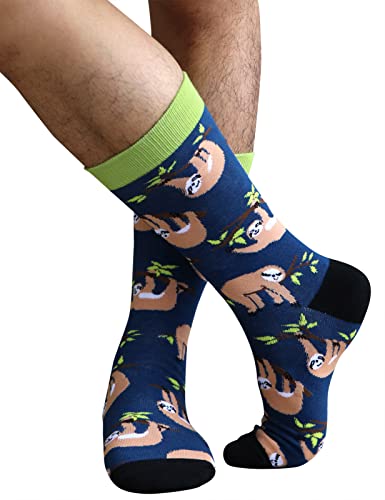 xiaomaizi Men's Funny and Colorful Patterned Dress Socks for Men Fun and Crazy Casual Crew Socks Size 7-133