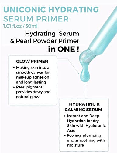 Self Beauty Selfbeauty Uniconic Hydrating Glow Face Serum To Primer For Dry Skin 1.01Fl.Oz + Glow Makeup Setting Spray For Face 3.38Fl.Oz thumb #1